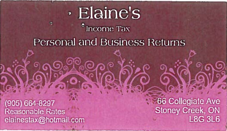 Elaine's Income Tax